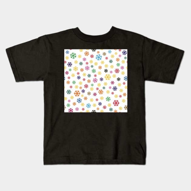 Colorful Snowflakes III Kids T-Shirt by colorofmagic